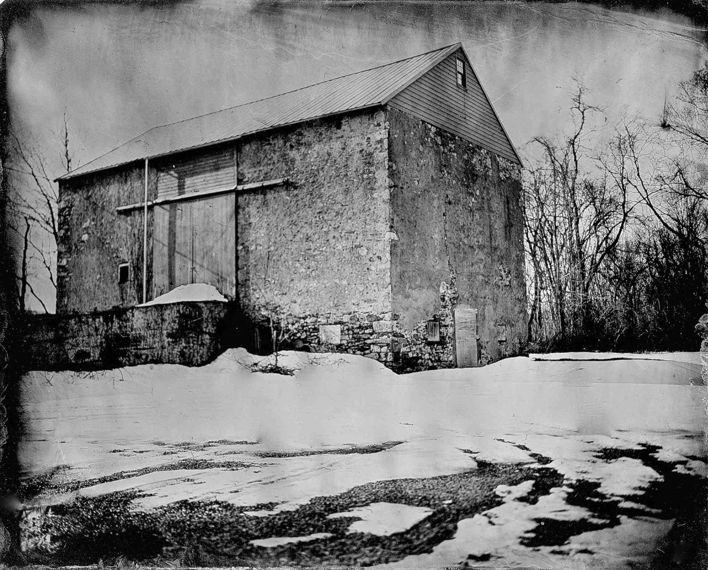 Stone Barn in Winter, Delaware River Valley — Wet Plate Collodion Giclée Print