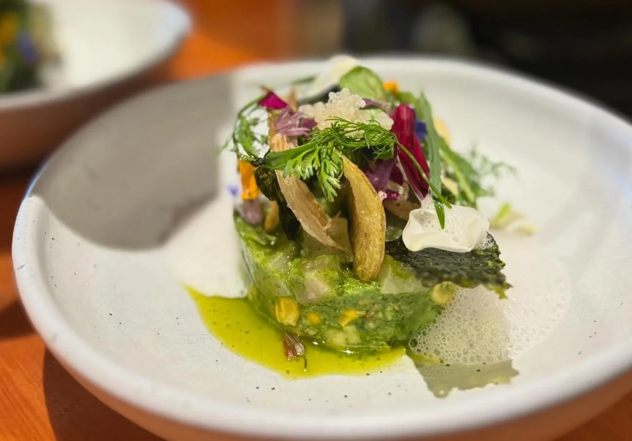 White bait fish with roasted corn at Stonefly Lodge