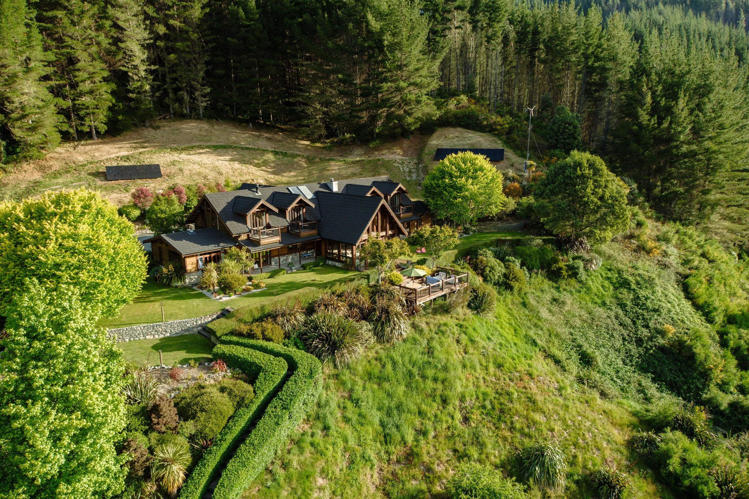 Drone view of Stonefly Lodge and grounds