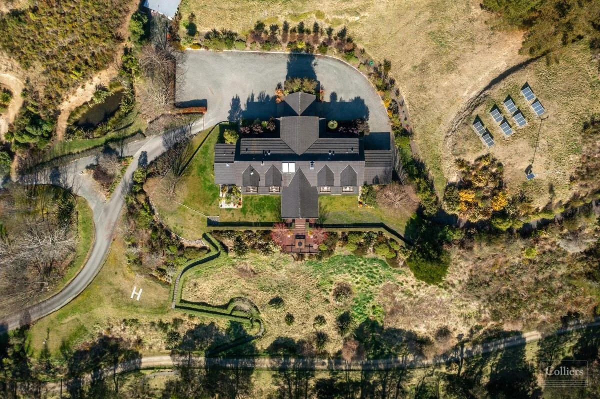 Drone view of Stonefly Lodge estate nestled in Nelson's Motueka valley
