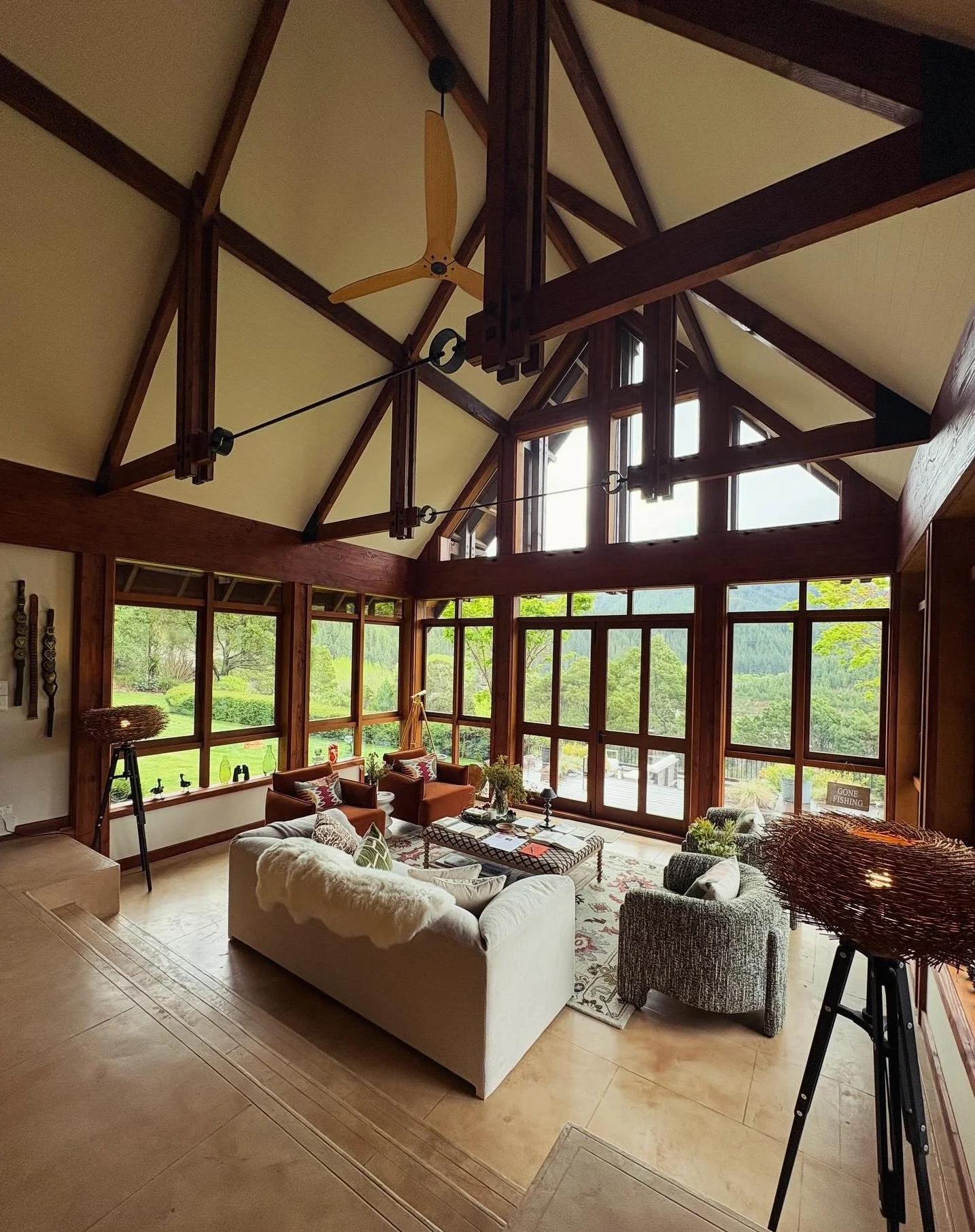 Open air sunny atrium at Stonefly Lodge