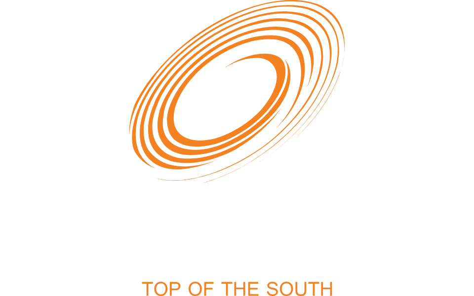 Logo of Helicopters Nelson New Zealand featuring an orange helicopter rotor blade design and black and white text.