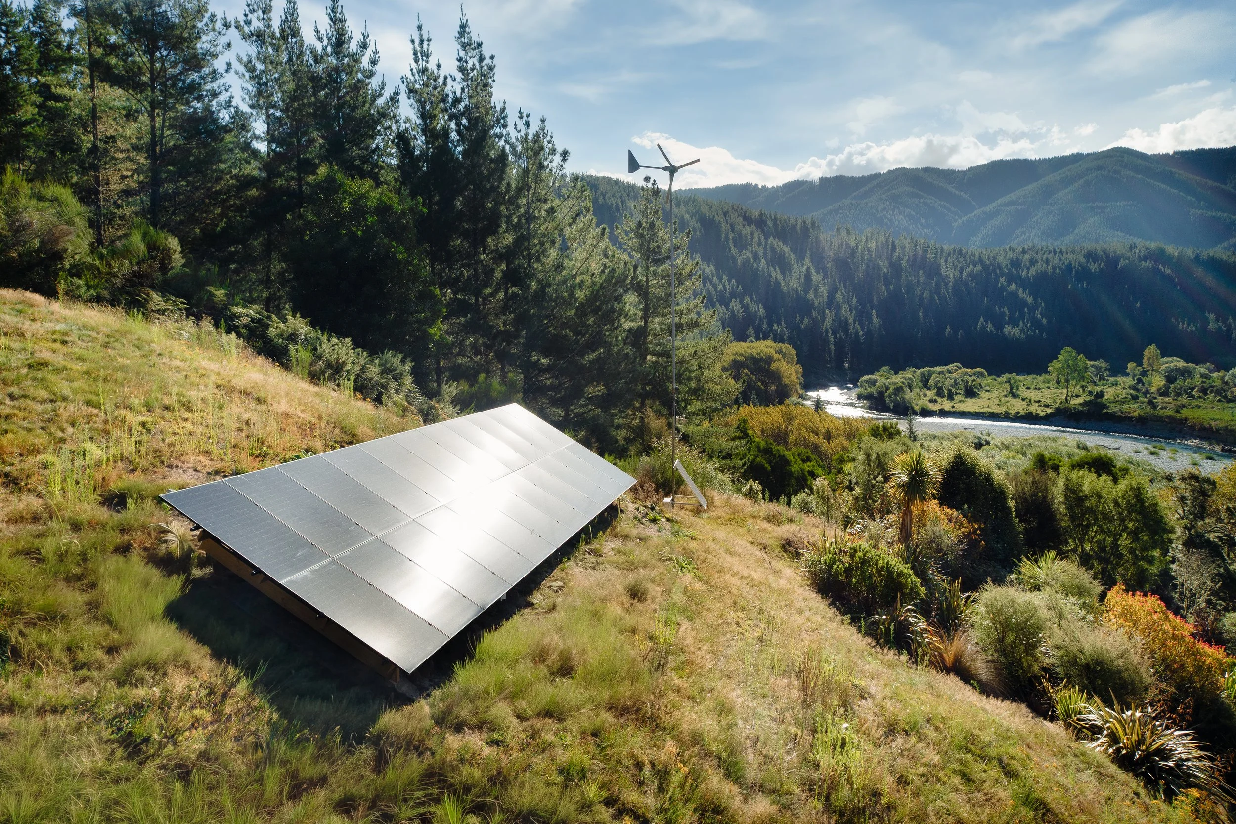 Solar panels at Stonefly Lodge. Eco Lodge. Luxury Lodge.