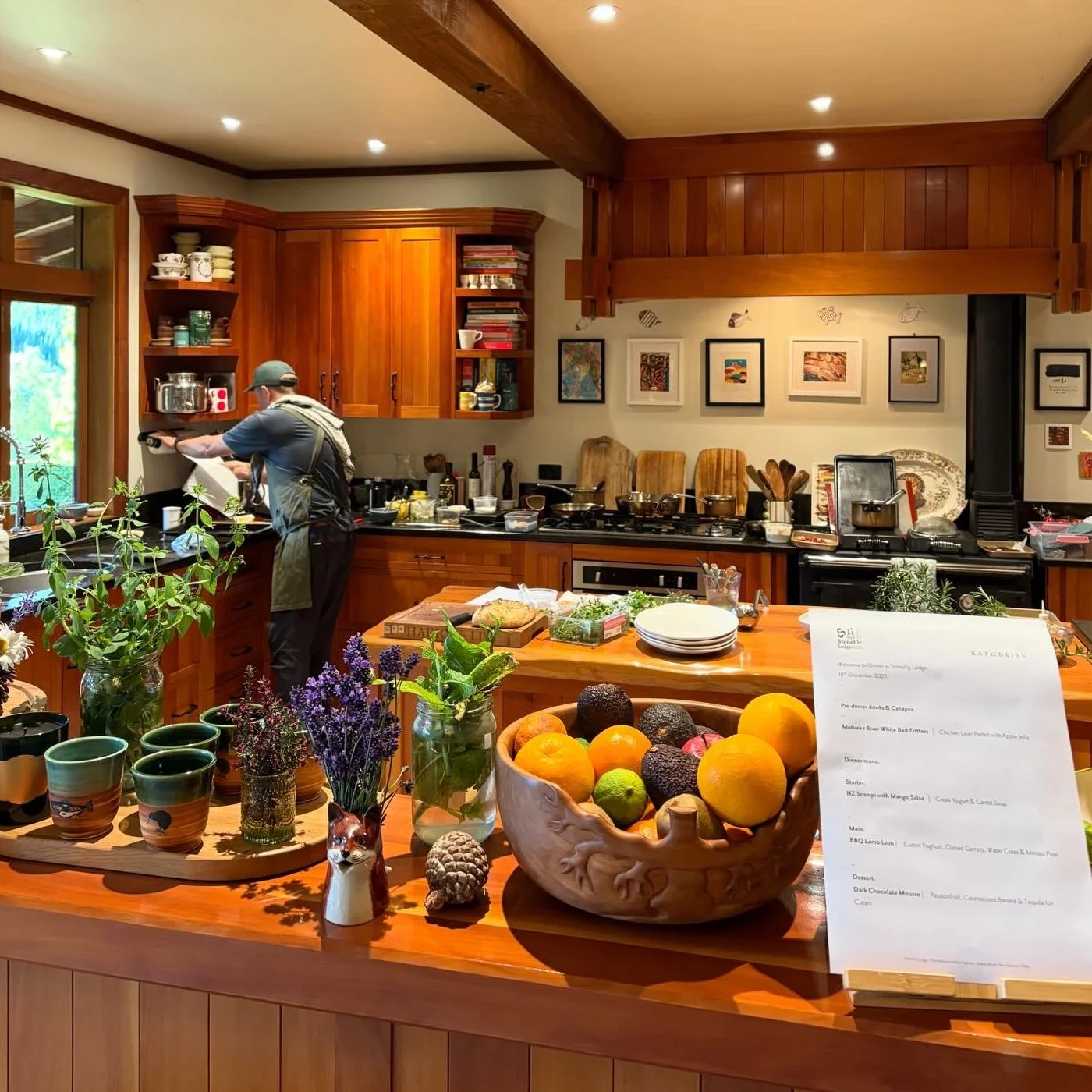 Chef Andres in the Stonefly Lodge kitchen