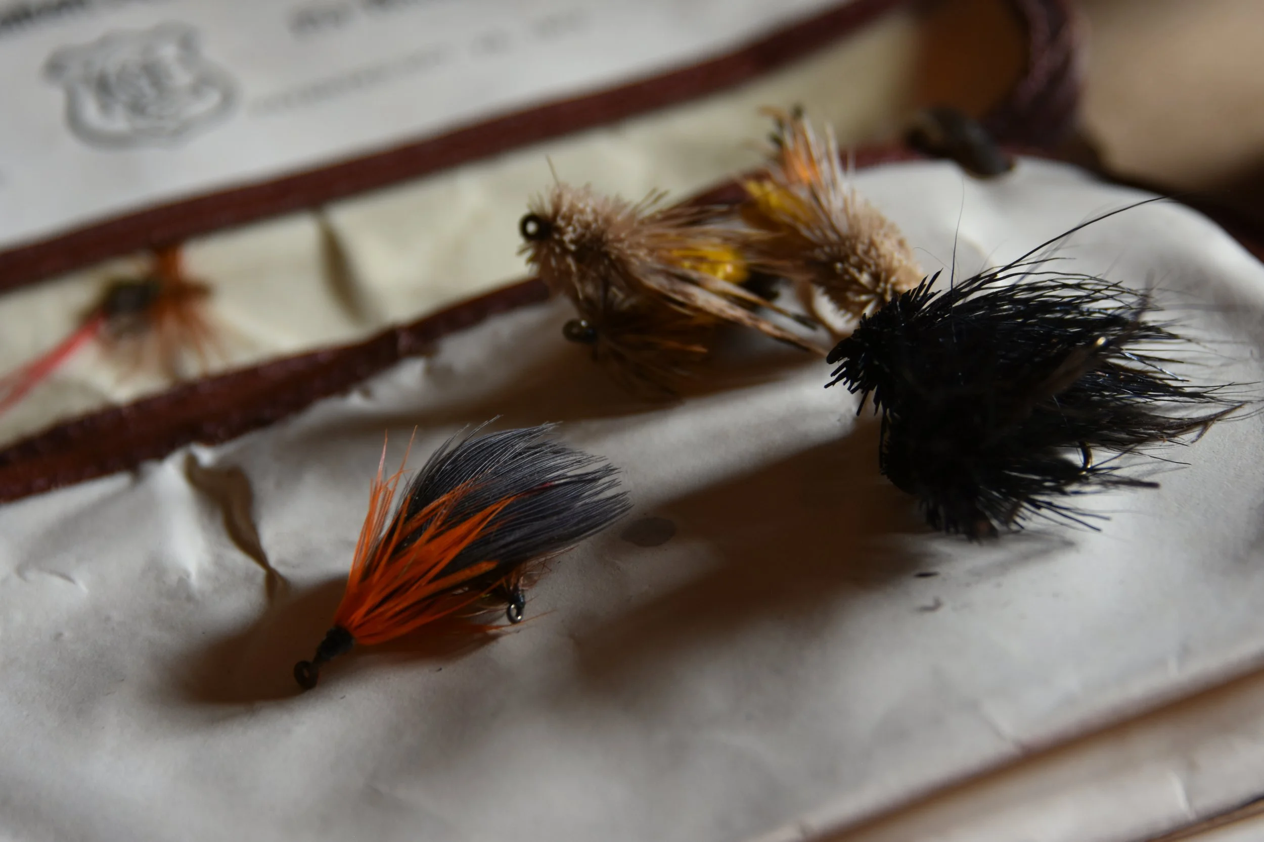 Close-up of hand-tied fly fishing lure at Stonefly Lodge