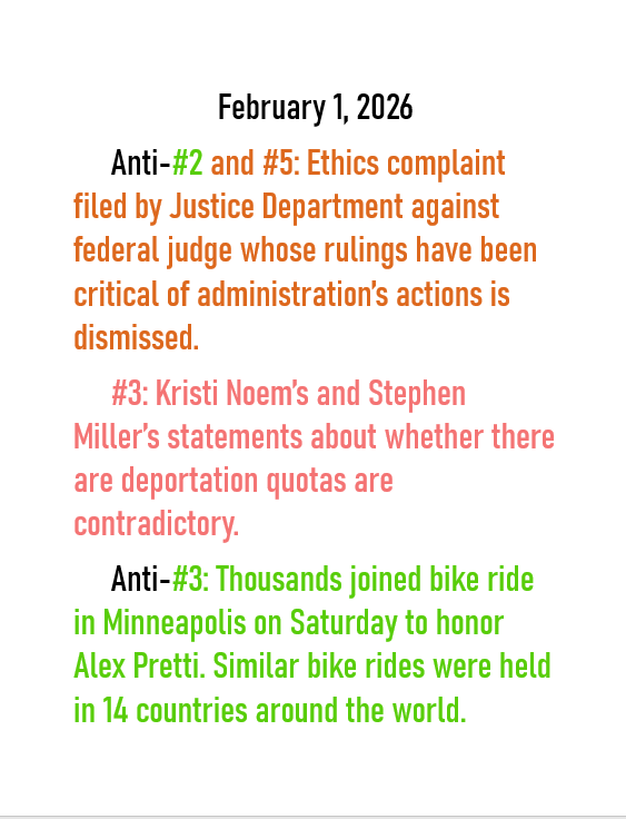 Feb 1, 2026 threats to American democracy