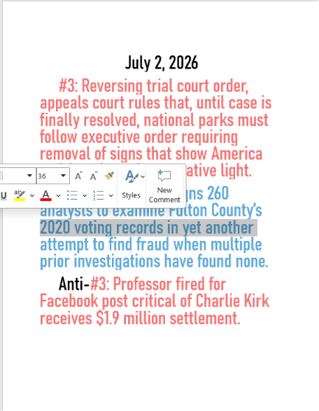 July 2, 2026 daily threats to American democracy