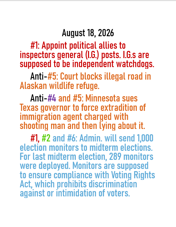 August 18, 2026 threat to American democracy