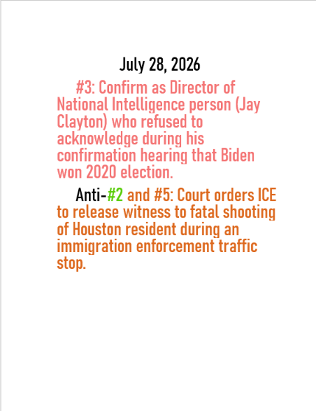 July 28, 2026 daily threats to American democracy