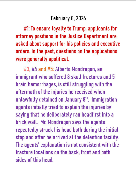 Feb 8, 2026 threats to American democracy