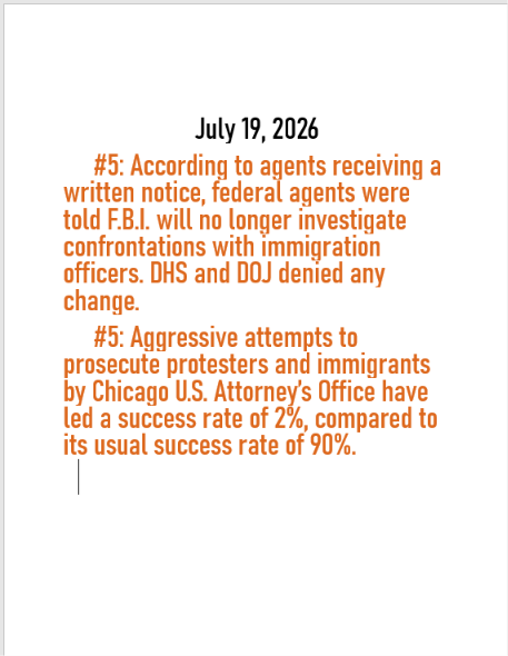 July 19, 2026 daily threats to American democracy