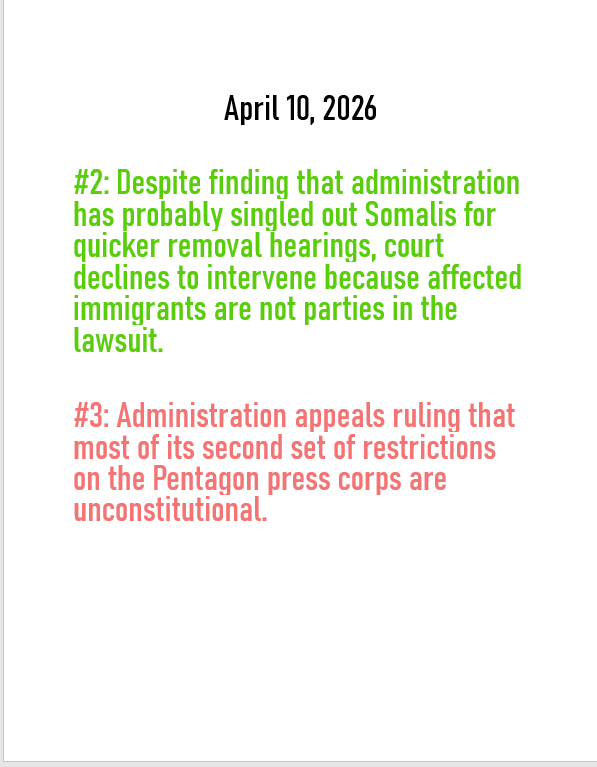 April 10, 2026 threat to American democracy