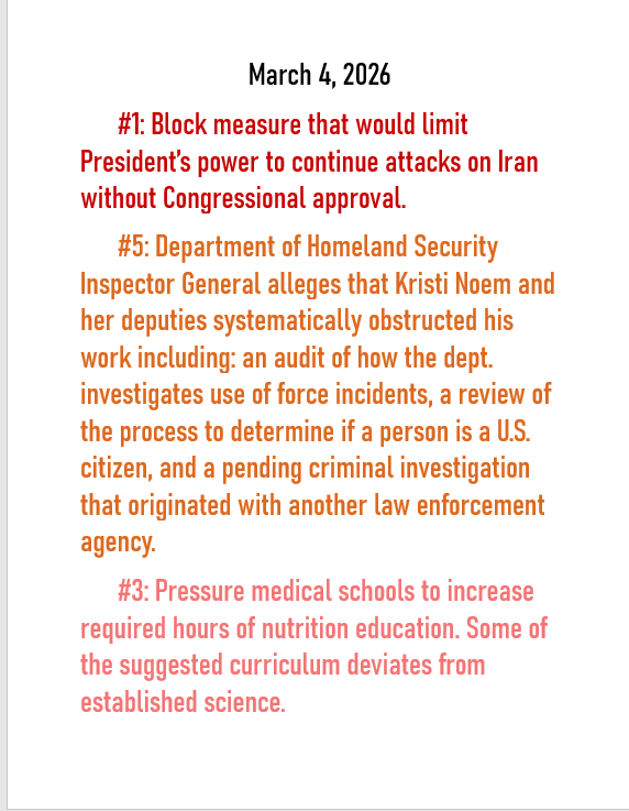 March 4, 2026 threats to American democracy