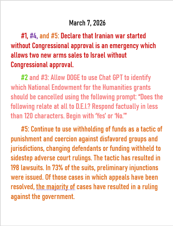 March 7, 2026 threats to American democracy