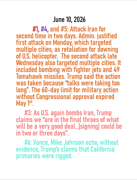 June 10, 2026 threats to American democracy
