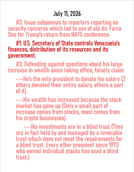 July 11, 2026 daily threats to American democracy