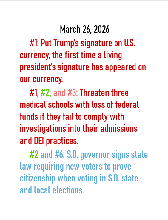 March 26, 2026 threats to American democracy