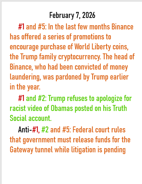 Feb 7, 2026 threats to American democracy