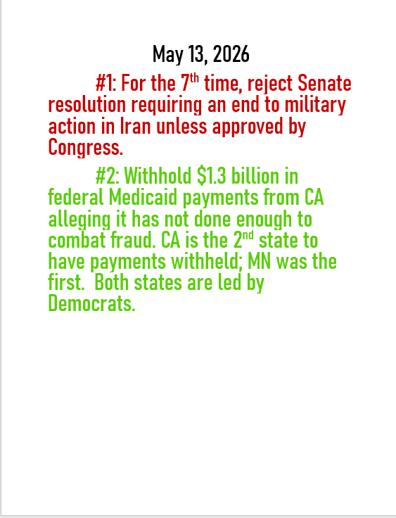 May 13, 2026 threats to American democracy