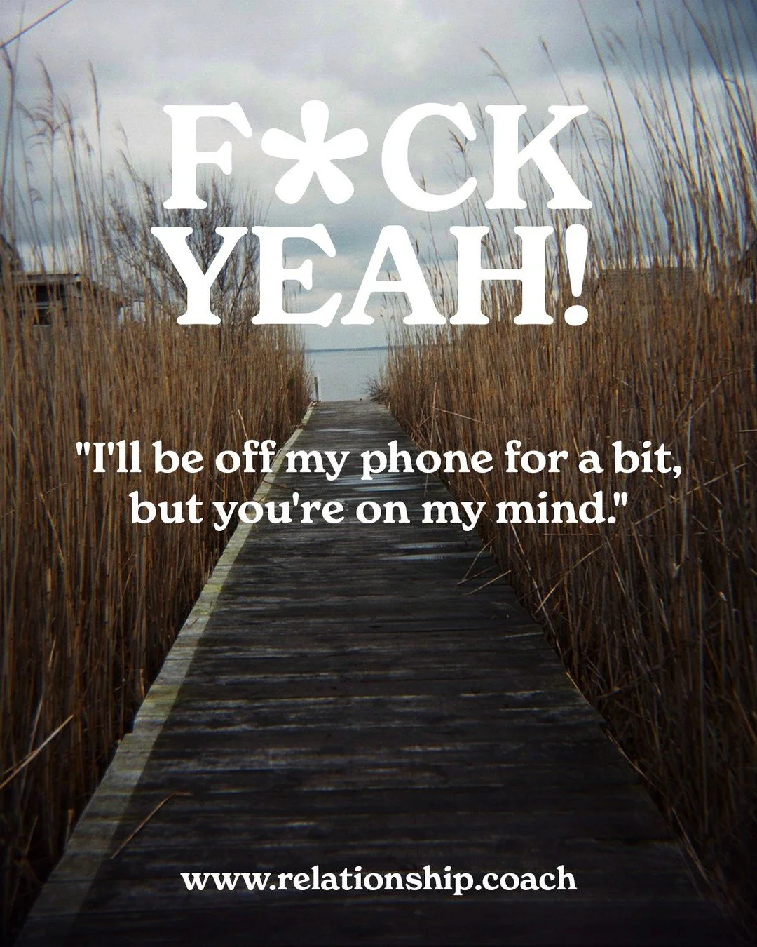 F*CK YEAH! &quot;I'll be off my phone for a bit, but you're on my mind.&quot; Yeah that's a relationship green flag. Questioning your relationship? Questioning yourself? Let's talk.  www.relationship.coach
