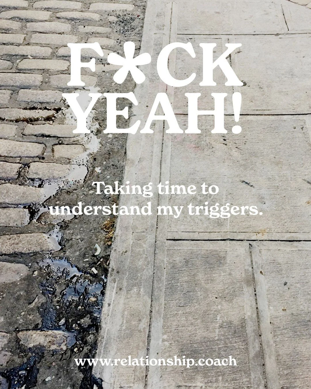 F*CK YEAH! Taking time to understand my triggers? Big relationship green flag! Questioning your relationship? Questioning yourself? Let's talk.  www.relationship.coach