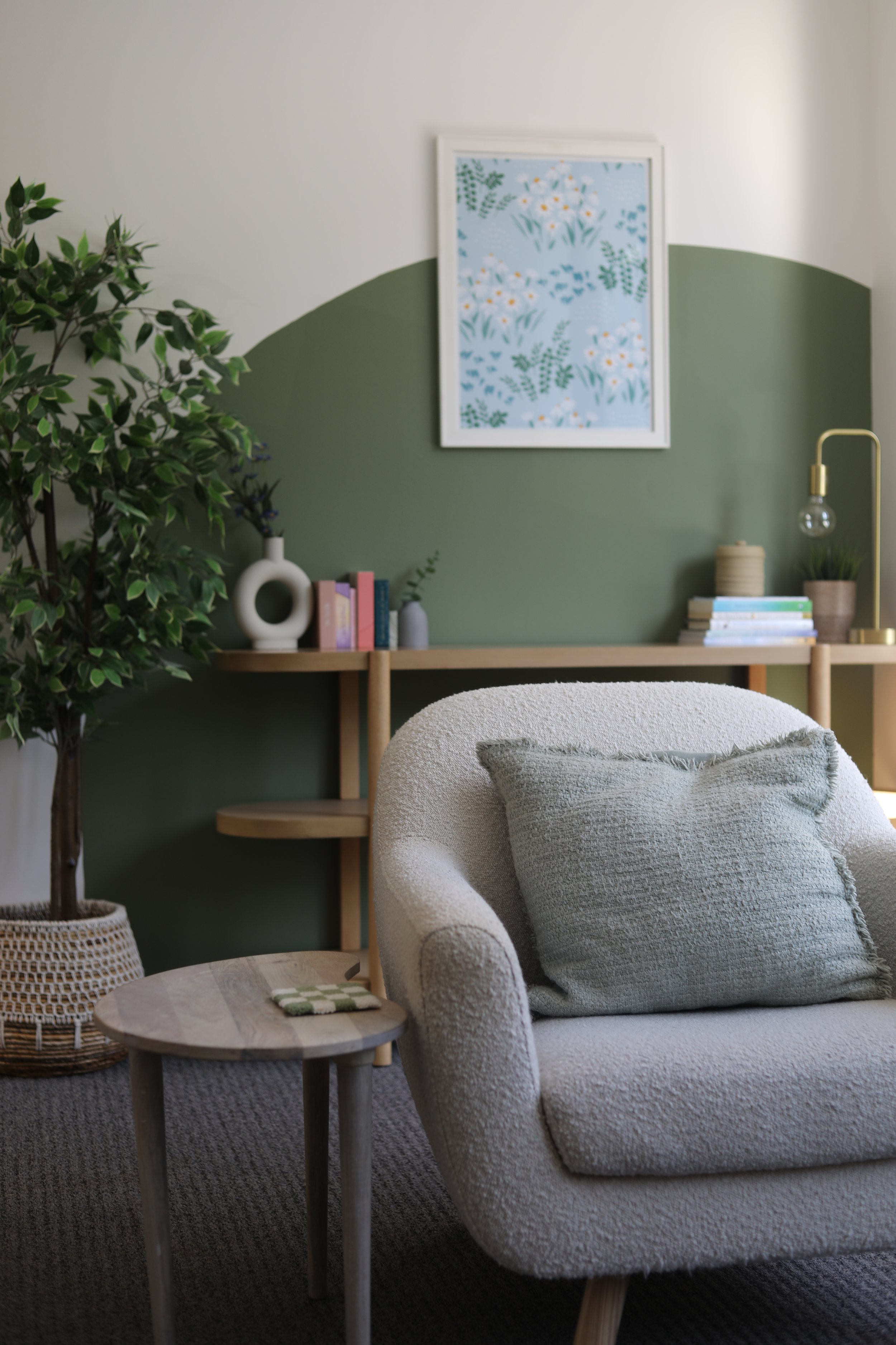 Comfortable therapy chair and calming decor in a welcoming therapy office in Irvine, California.
