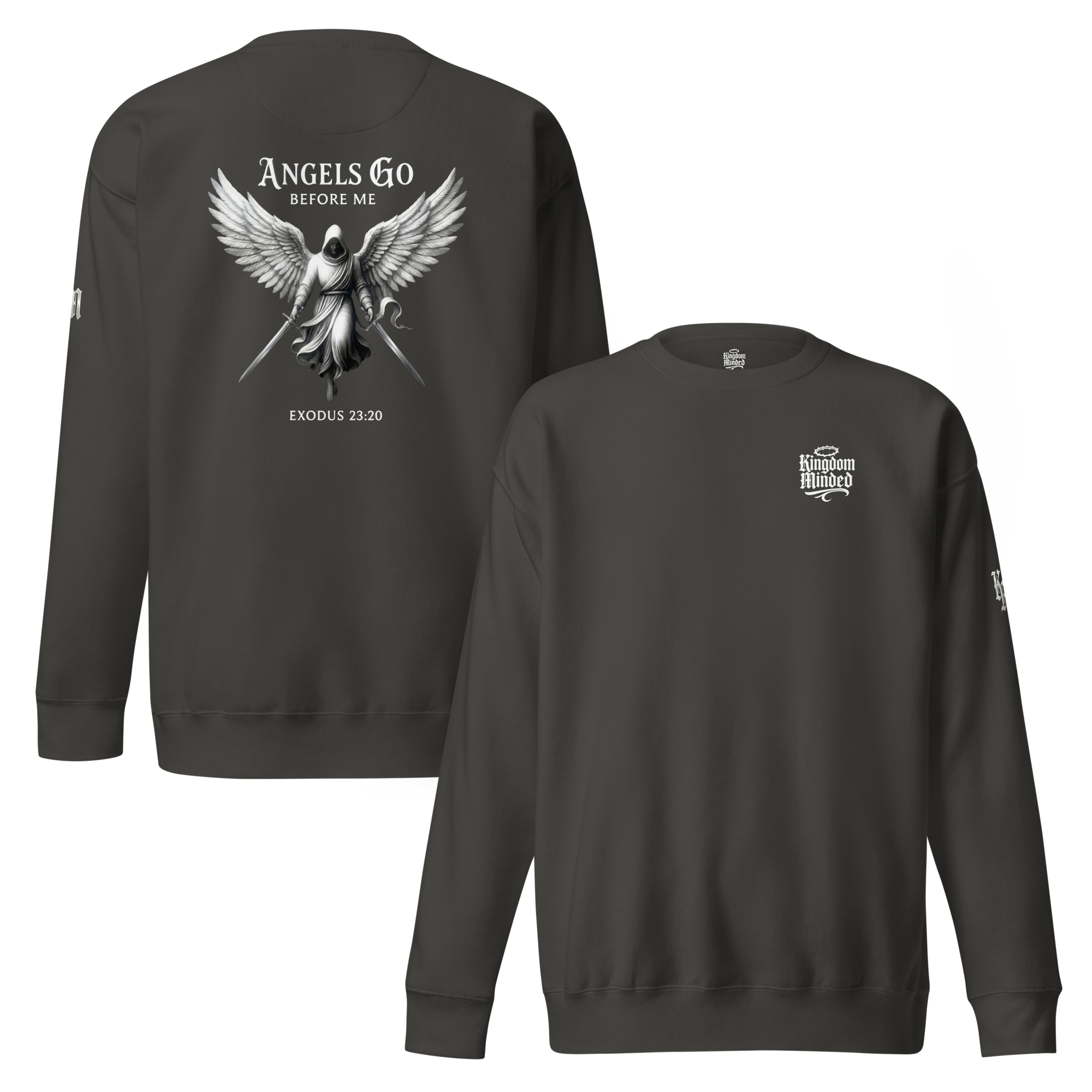 Angels Go Before Me Premium Design Sweatshirt