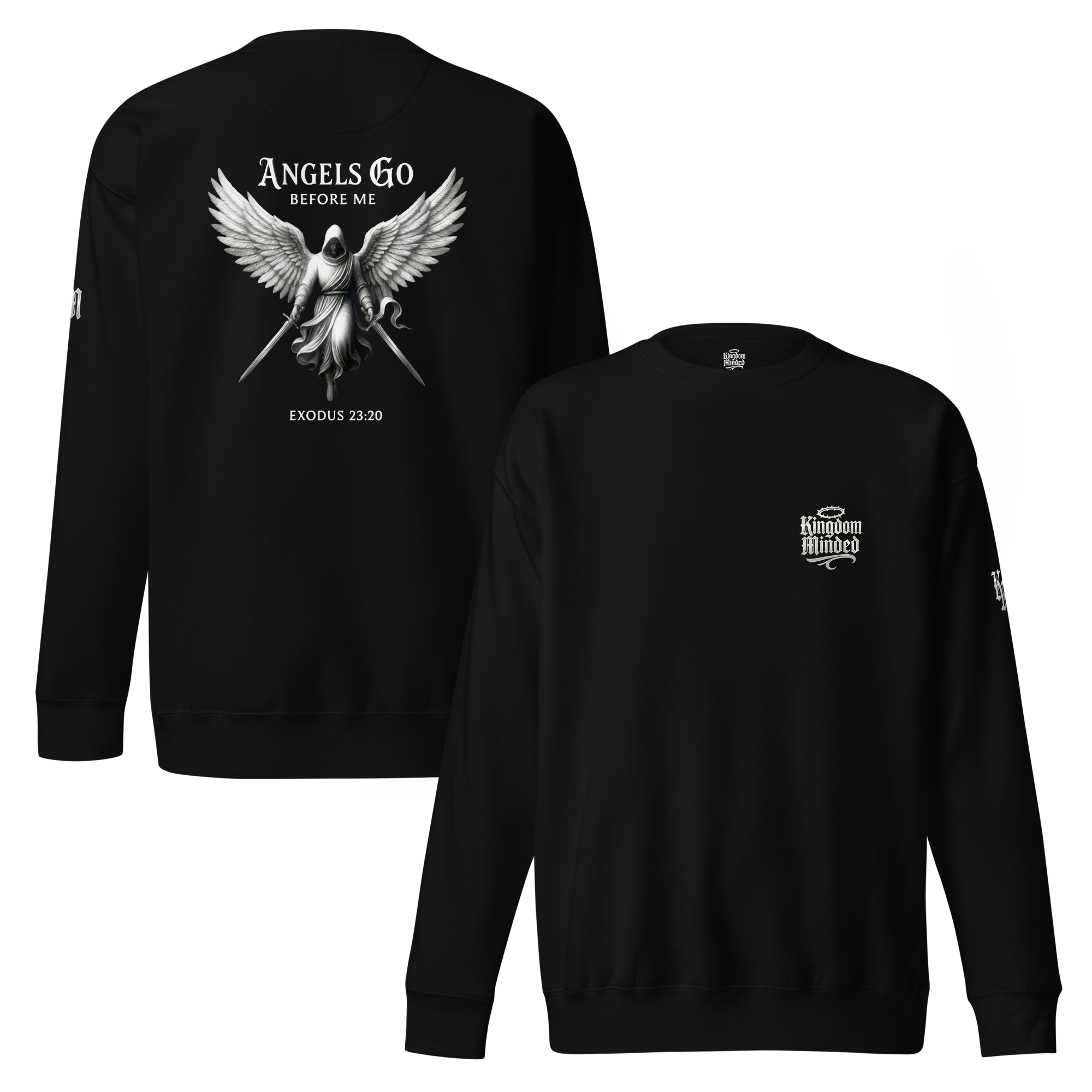 Angels Go Before Me Premium Design Sweatshirt