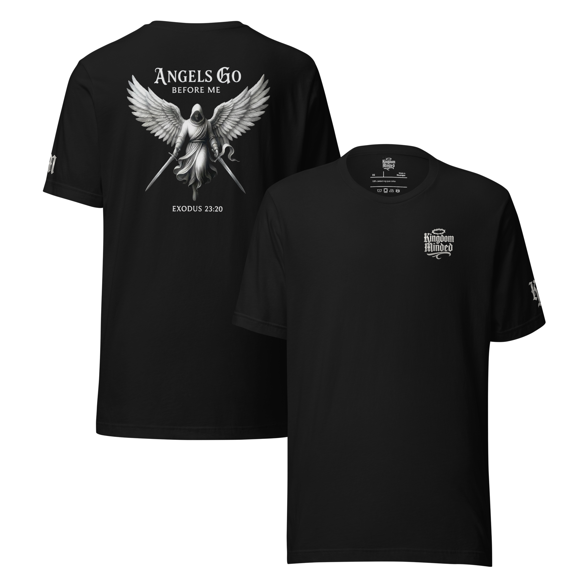 Angels Go Before Me Premium Design Short-Sleeve