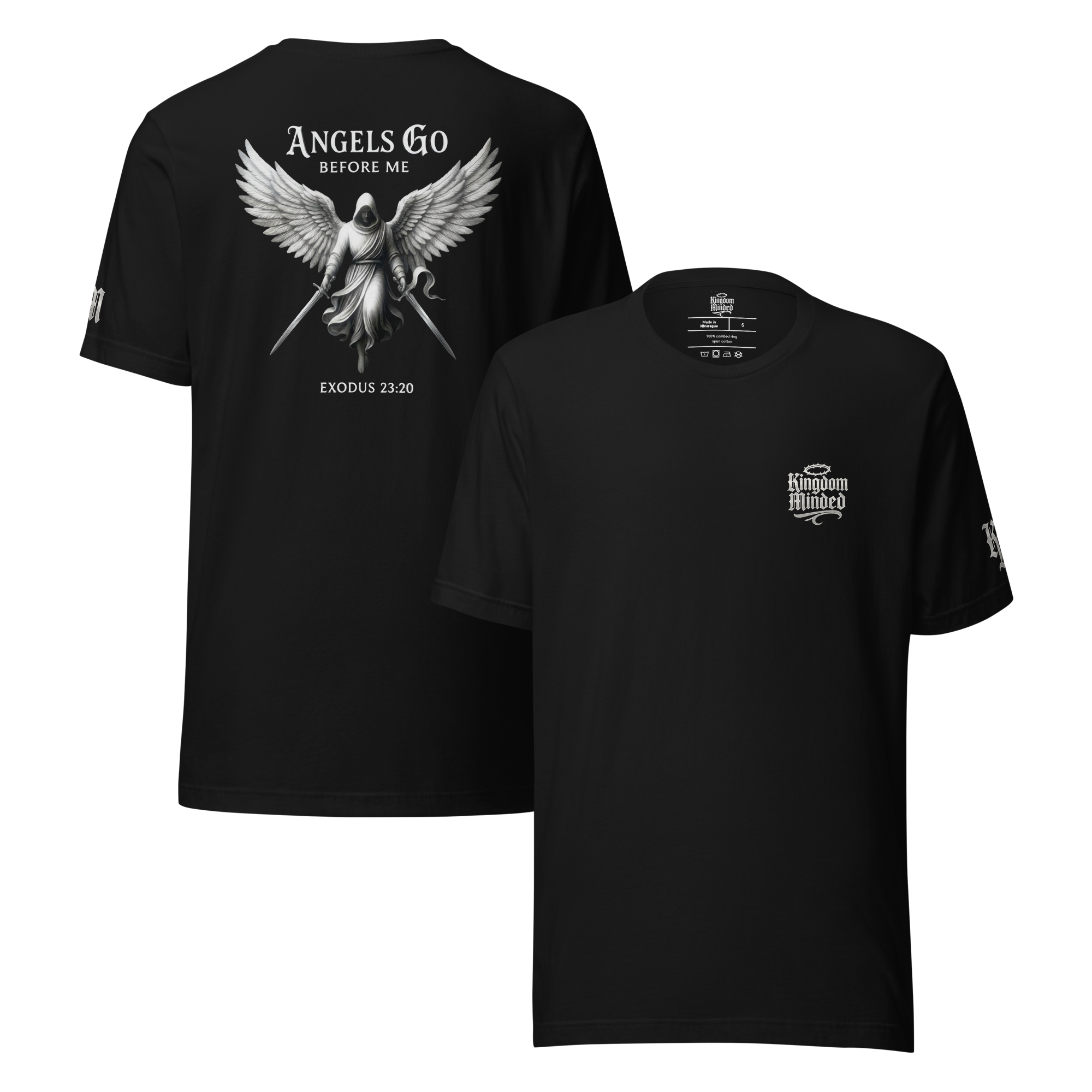 Angels Go Before Me Premium Design Short-Sleeve
