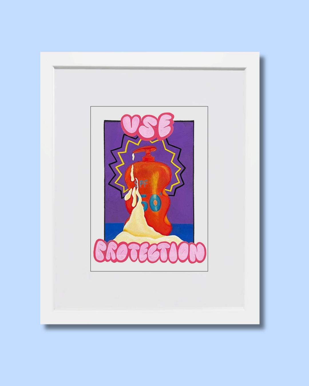 'Use Protection' Framed A5 Print