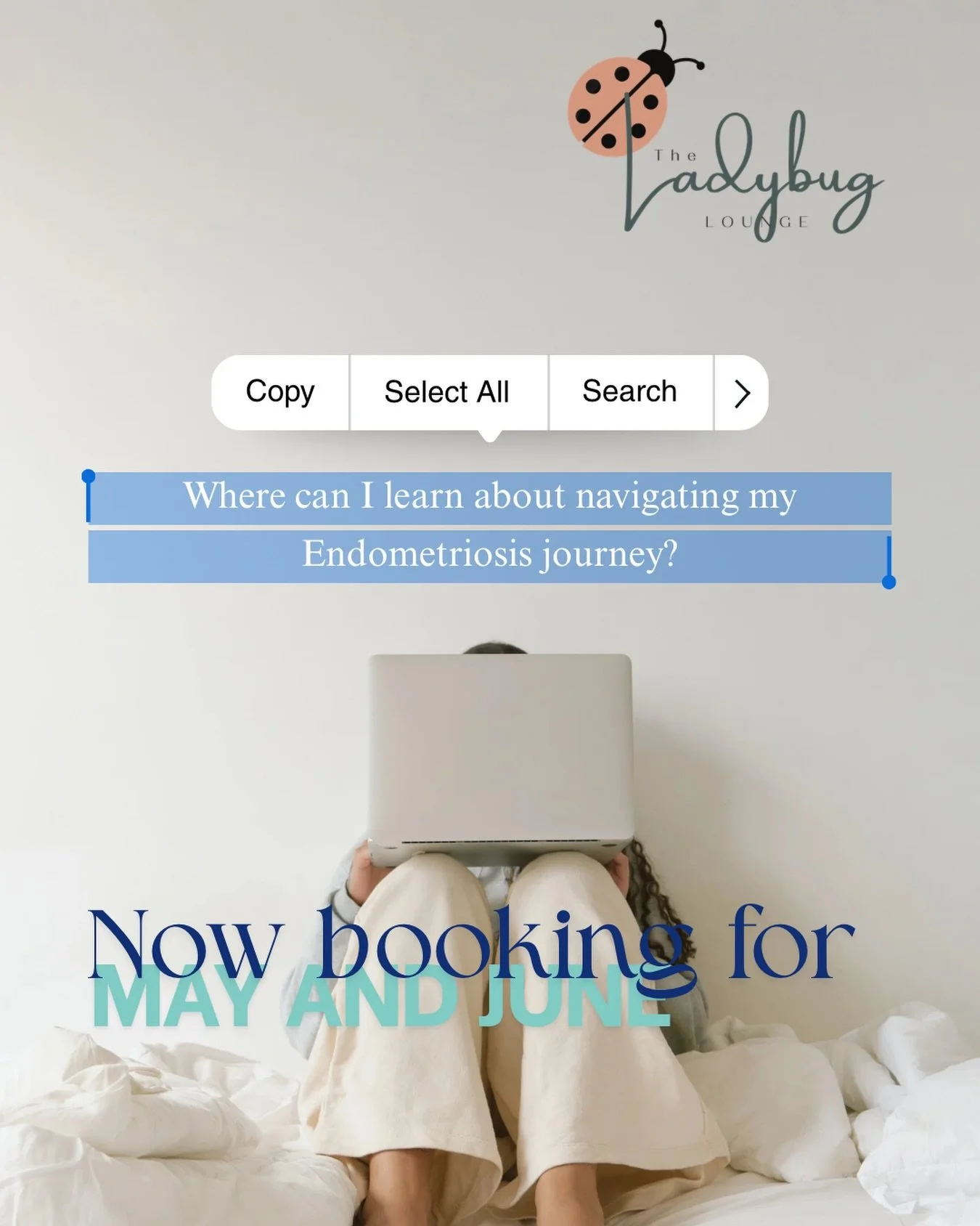 It&rsquo;s Spring! If you&rsquo;re feeling in the mood to learn more about endometriosis and navigating next steps, get in touch! 

www.theladybuglounge.com