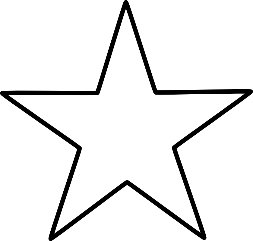 A large white star with black background
