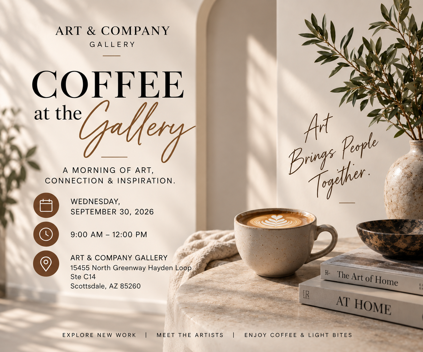 RSVP Coffee at the Gallery _ September 30th, 9 am to 12 pm