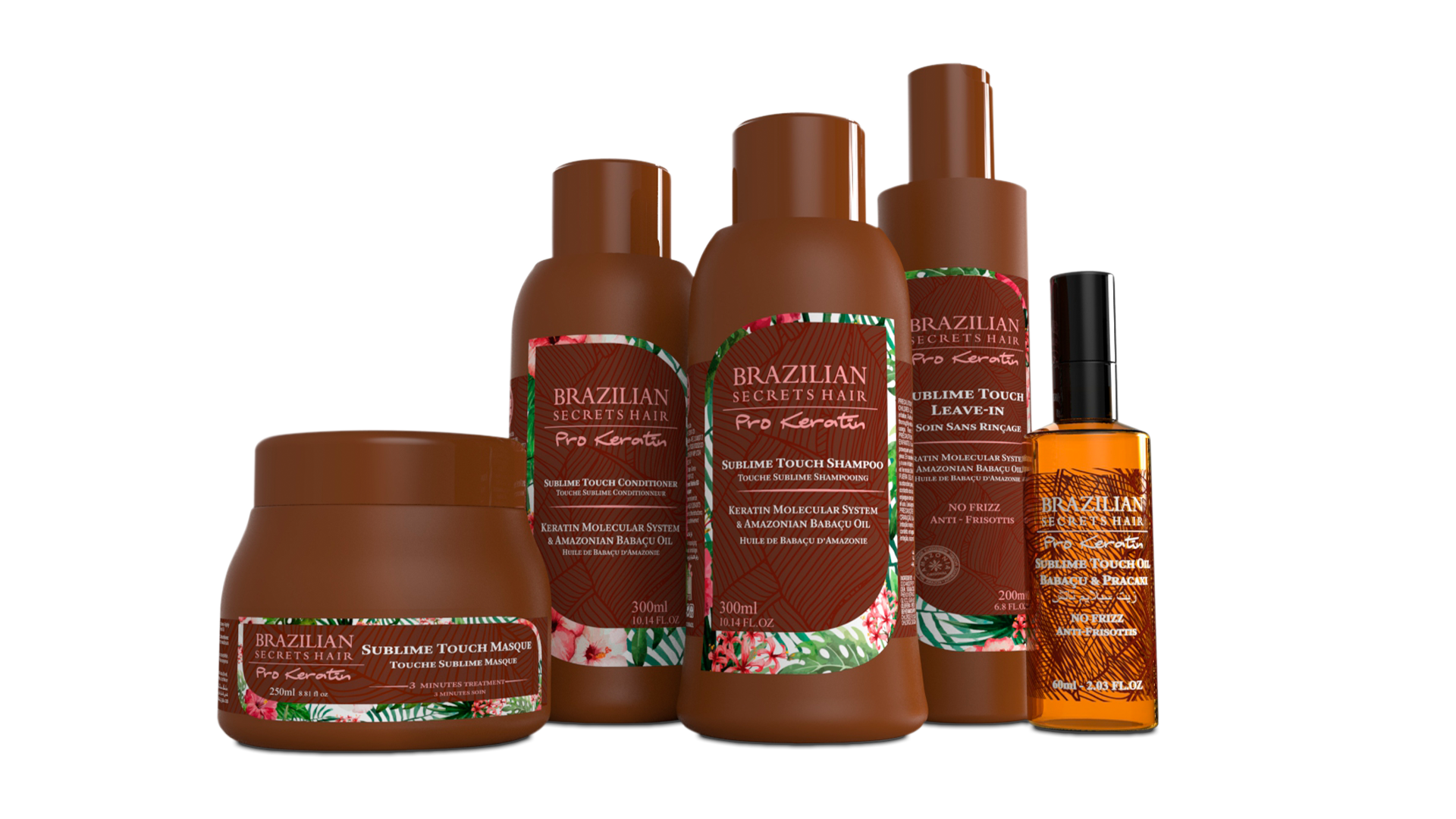 Collection of Pro Keratin by Brazilian Secrets range of brazilian smoothing haircare products distributed by  PHB Ltd supplier of premium hair brands & professional hairdressing supplies in New Zealand.