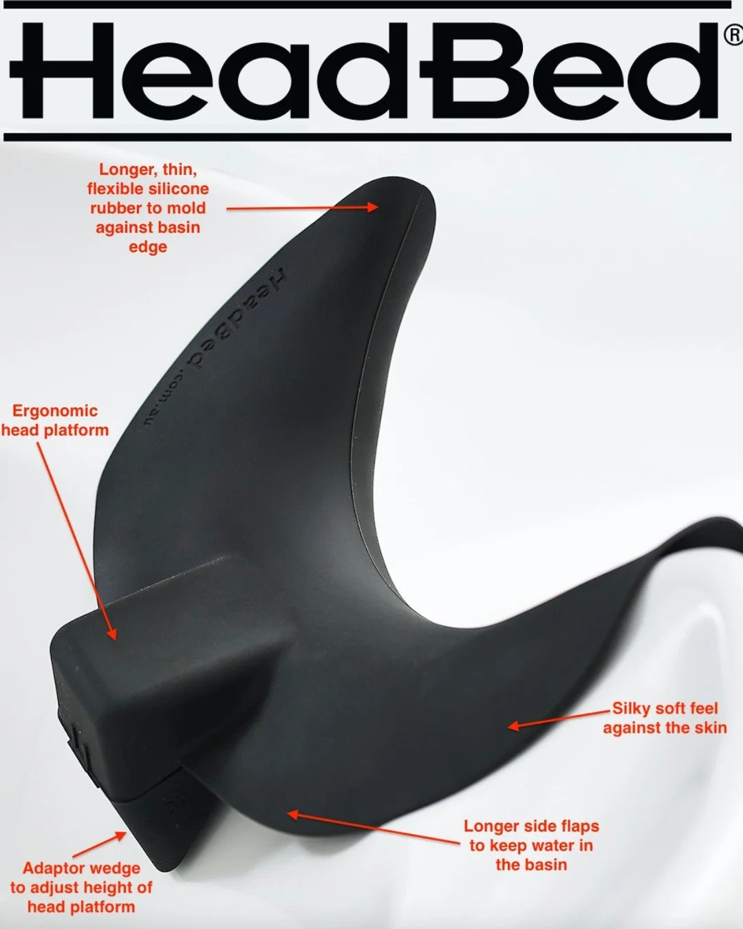 Are you sick of replacing your foam neck tubes at the basin? The Headbed is hygienic, comfortable and is guaranteed for 5 years meaning you don't have to replace the foam tubes that are filling up landfills. The Headbed has been designed to give opti