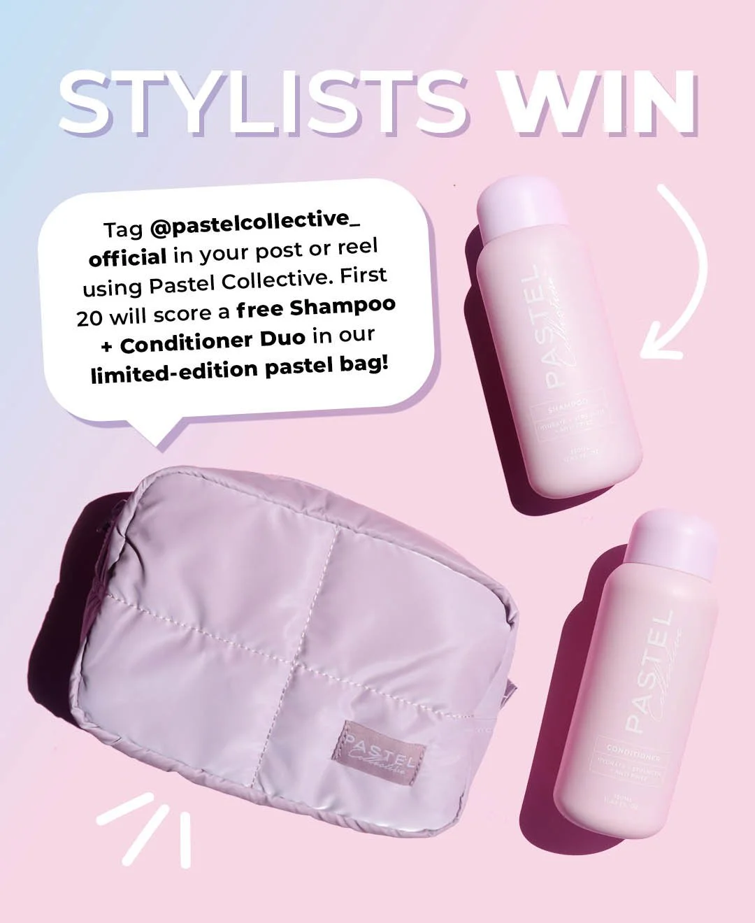 ✨ GIVEAWAY ALERT ✨
Stylists! We want to see your Pastel Collective in action! 

Be one of the first 20 to tag @pastelcollective_official in a post or reel showing your how-to, routine, or hair moment using Pastel Collective and you&rsquo;ll receive a