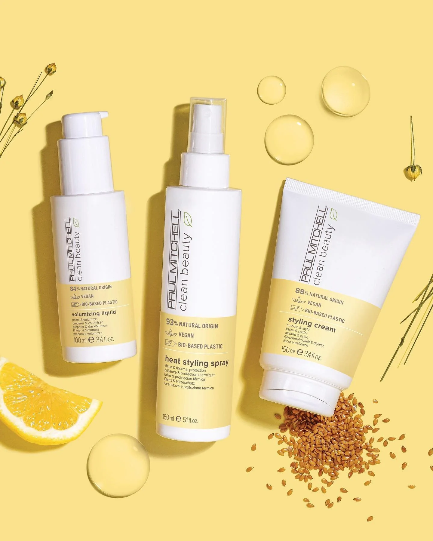 Treat your hair to nourishing flax seed, omega fatty acids and antioxidant-rich ferulic acid found in #PMCleanBeauty Volumizing Liquid, Heat Styling Spray and Styling Cream 💛💛💛

#phb #phbnz #paulmitchell #cleanbeauty #professionalhaircare #cruelty