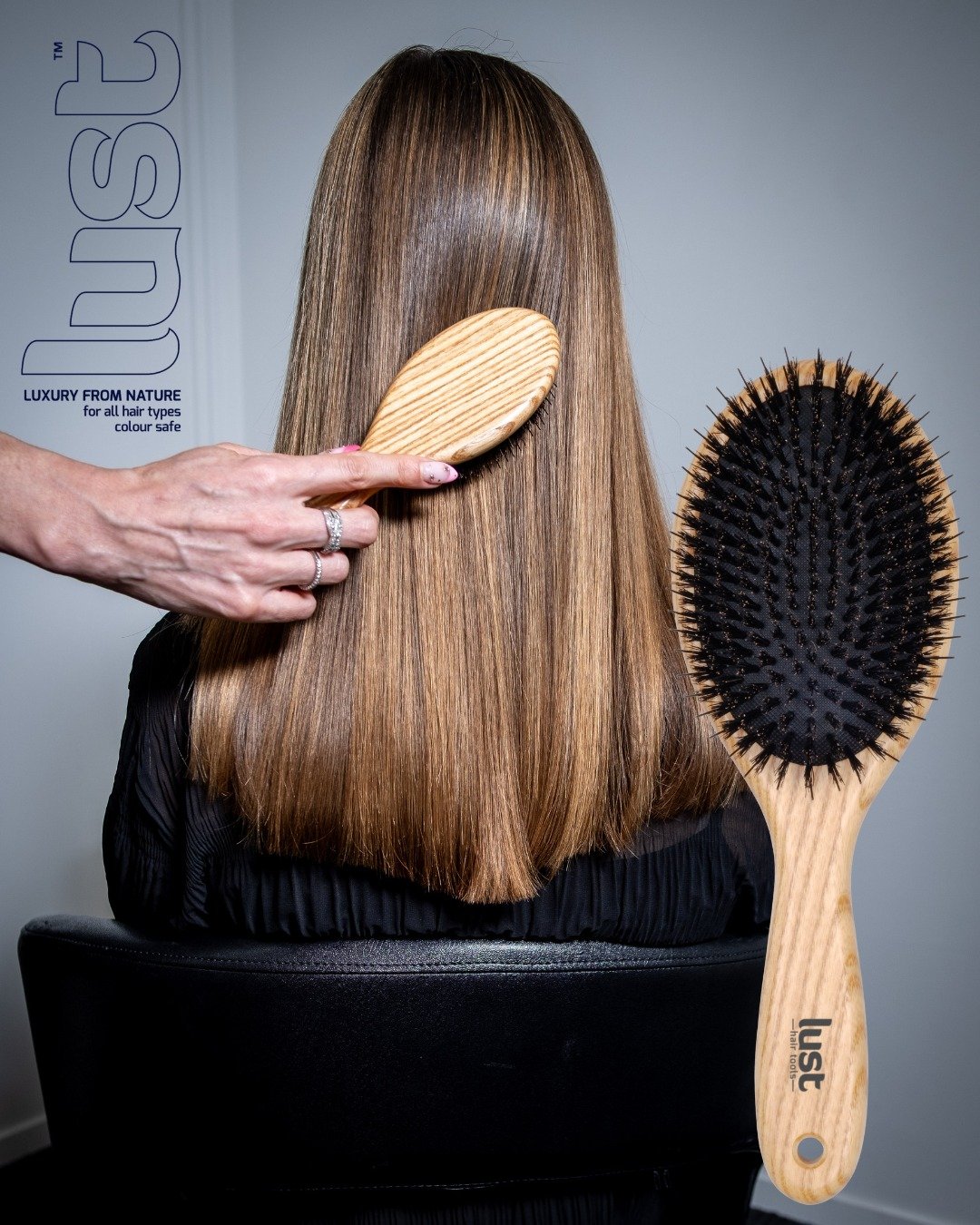 Healthy, glossy hair starts with the right brush ✨

The @lusthairnz Large Round Cushion Brush is crafted with natural boar bristles that help carry your scalp&rsquo;s natural oils through the hair, nourishing each strand while enhancing softness &amp
