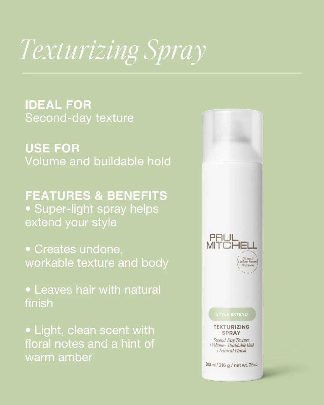 Same great product - New look packaging! 

The Invisiblewear Undone Texture Hair Spray you know and love now has a new look!

This super-light hairspray helps extend your style with undone, workable texture, body and a natural finish.

#phb #phbnz #p