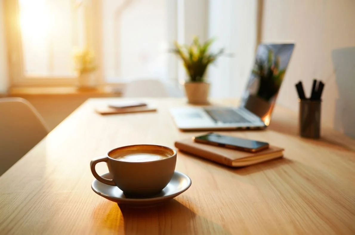 Entrepreneur's workspace — setting up online business systems