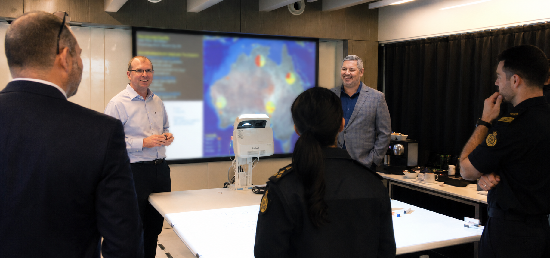 Aethelon team conducting an emergency services strategic briefing and operational workshop