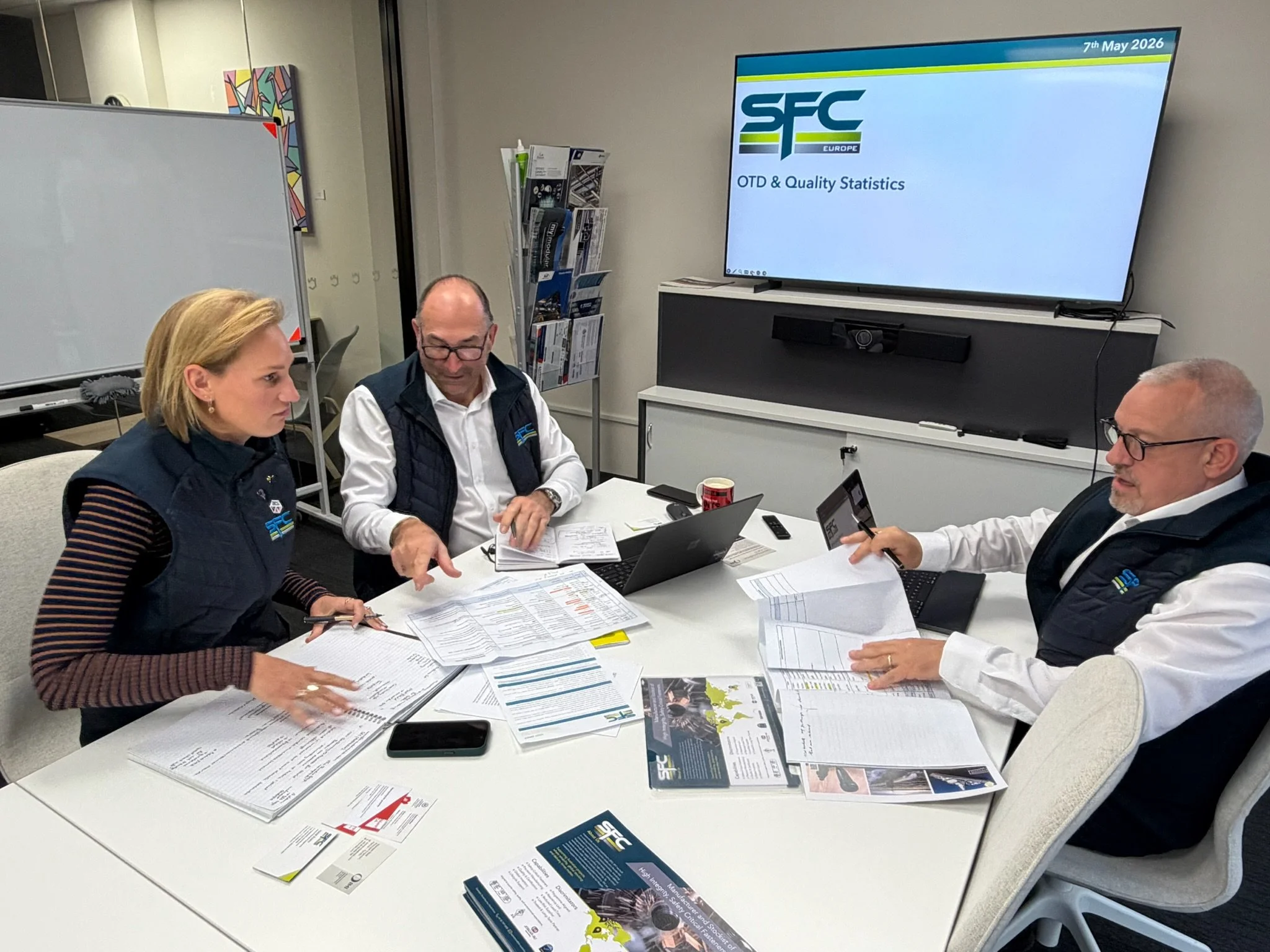 SFC team meeting discussing unified communications and collaboration solutions