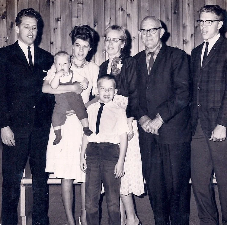 The Gardner family at the church, mid 1960s