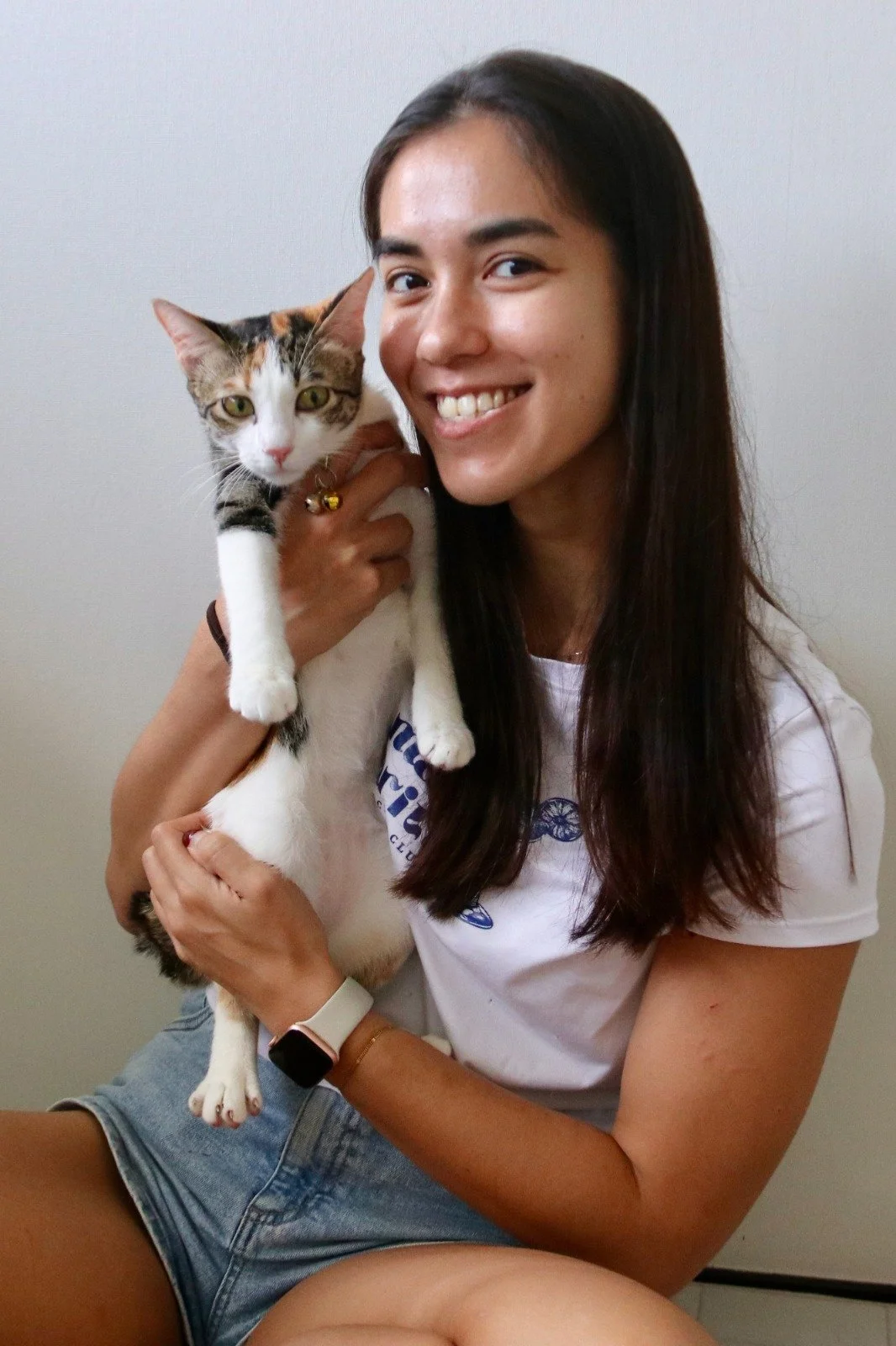 cute kitten with fosterer