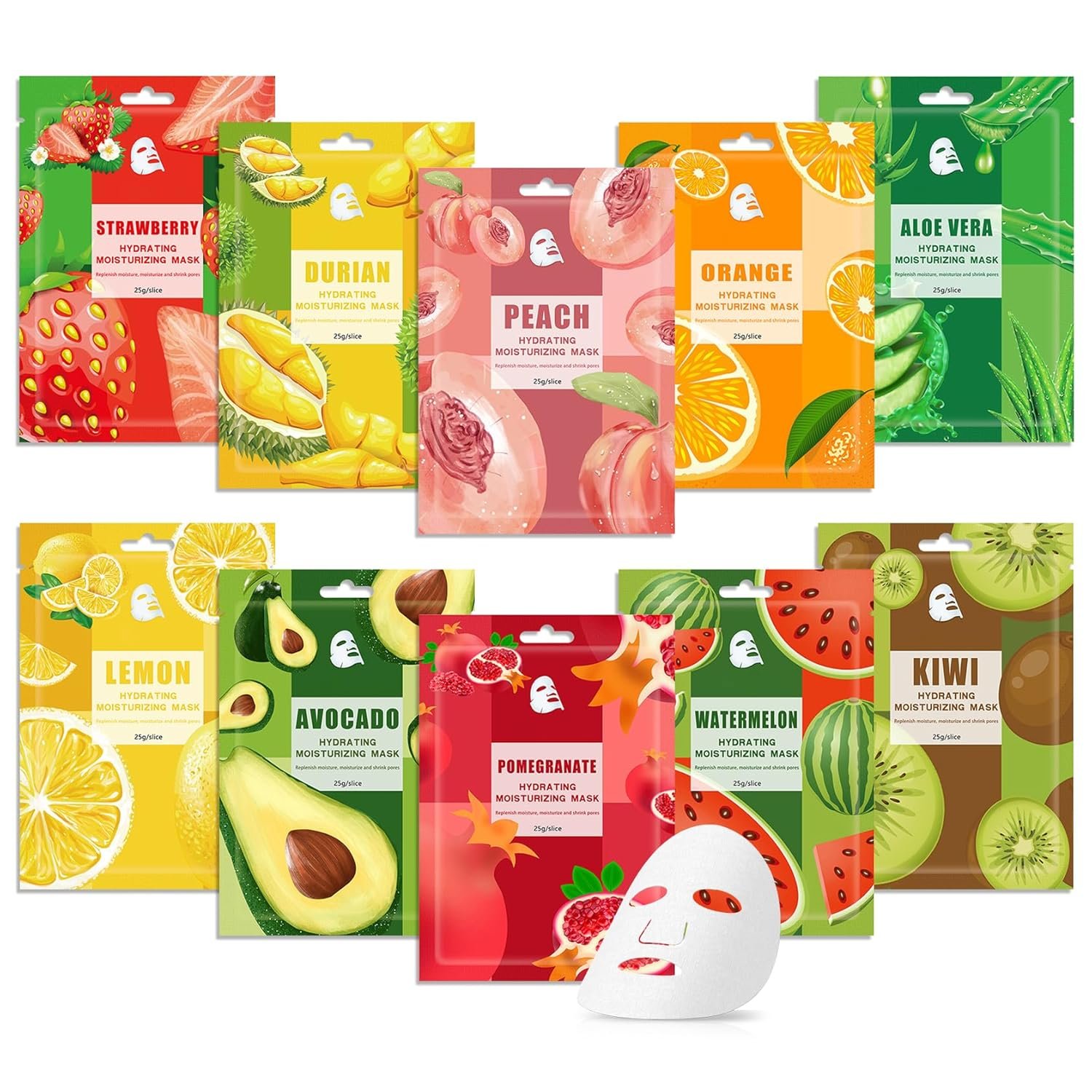 10 Pack Variety Facial Sheet Masks Skin Care Set