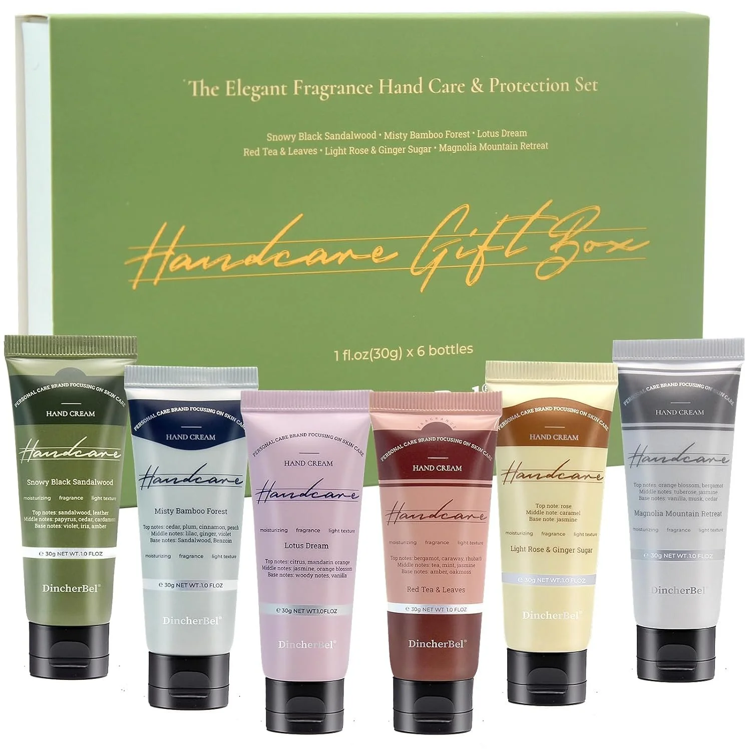 DincherBel Hand Cream Gift Set (Travel Size – 6 Pack)