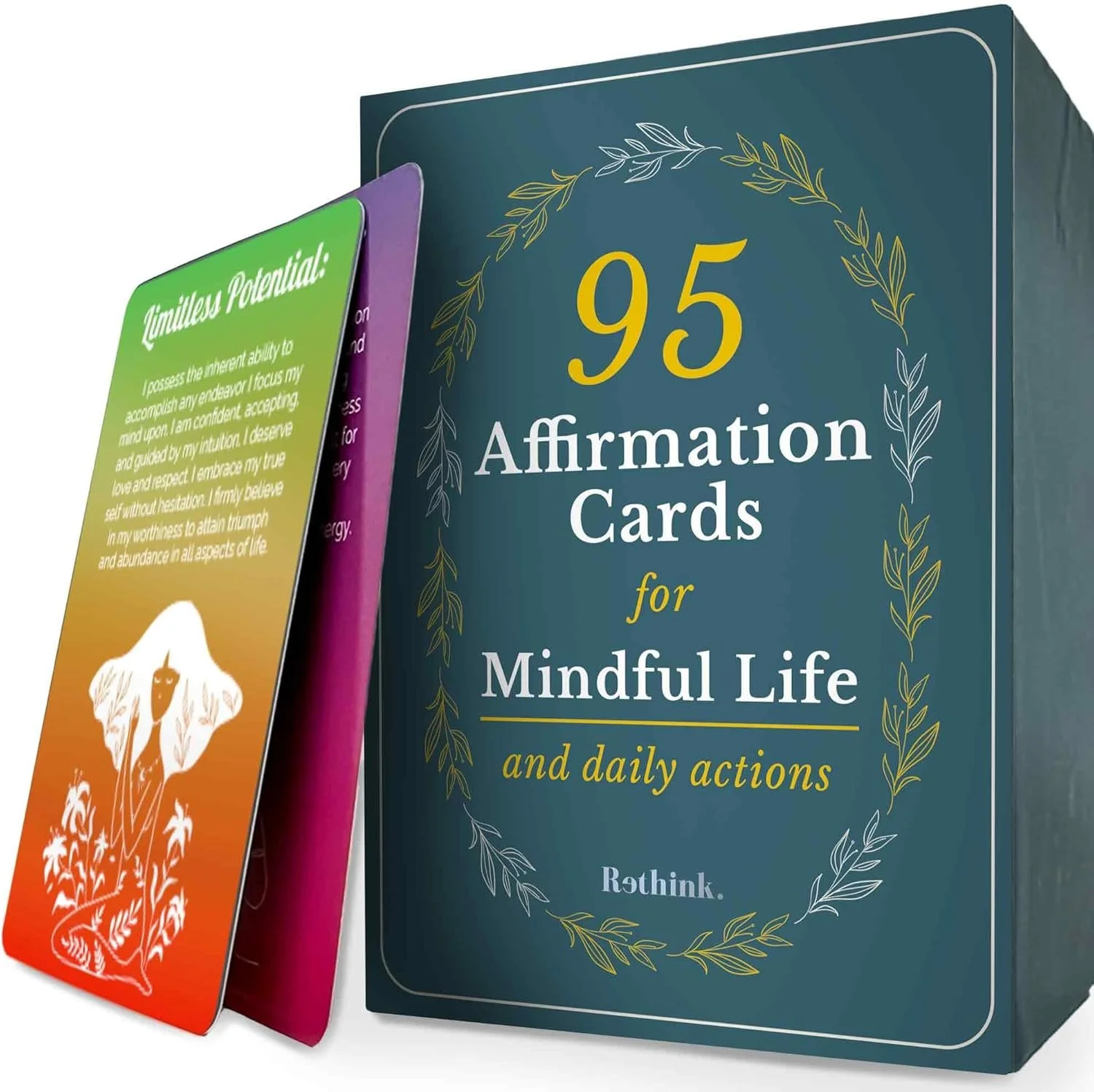 QUOKKA Rethink 95 Positive Affirmation Cards for Mindfulness