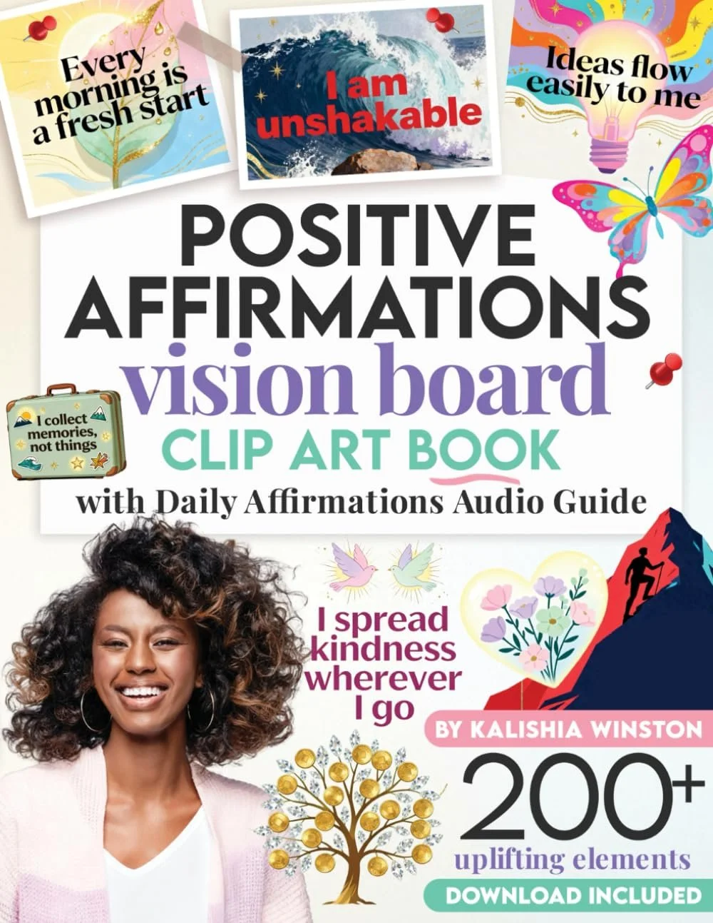 Positive Affirmations Vision Board Clip Art Book