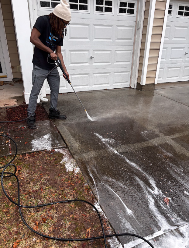 Driveway Pressure Washing Transformation